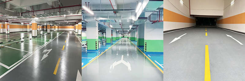 佛山优石丽地卫士C施工实拍，车库地坪及止滑坡道